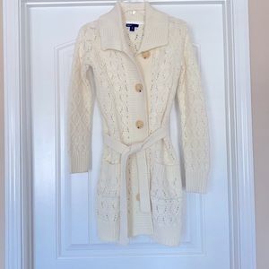 New GAP Kids Long Cream Knit Sweater, Kids 12